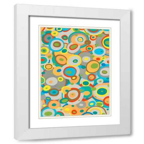 Overlapping Ovals II White Modern Wood Framed Art Print with Double Matting by Galapon, Nikki