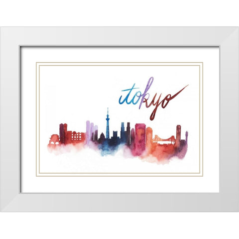 World Cities Skyline II White Modern Wood Framed Art Print with Double Matting by Popp, Grace