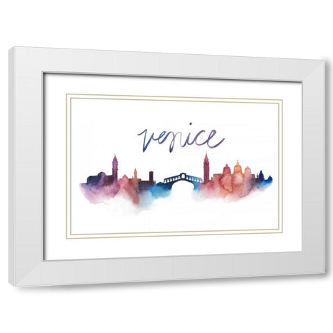 World Cities Skyline III White Modern Wood Framed Art Print with Double Matting by Popp, Grace