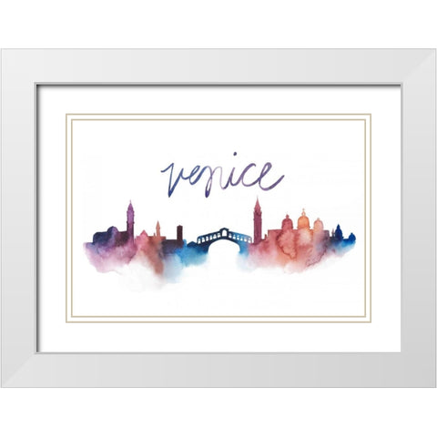 World Cities Skyline III White Modern Wood Framed Art Print with Double Matting by Popp, Grace