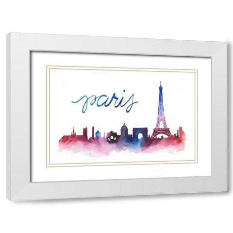World Cities Skyline V White Modern Wood Framed Art Print with Double Matting by Popp, Grace