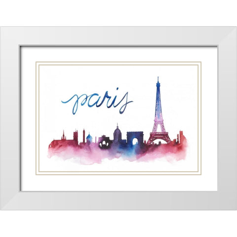 World Cities Skyline V White Modern Wood Framed Art Print with Double Matting by Popp, Grace