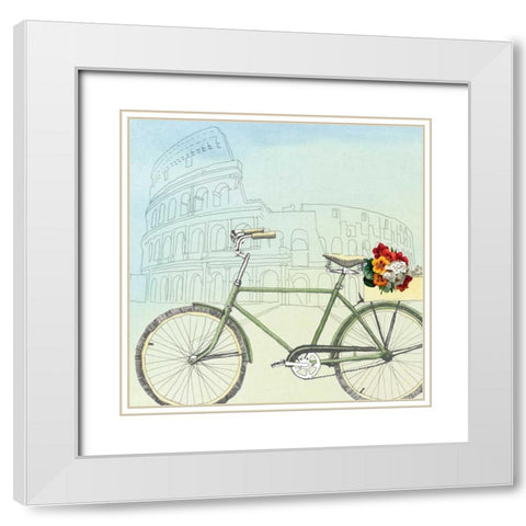 Biking Through Rome White Modern Wood Framed Art Print with Double Matting by McCavitt, Naomi