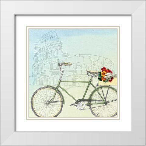 Biking Through Rome White Modern Wood Framed Art Print with Double Matting by McCavitt, Naomi
