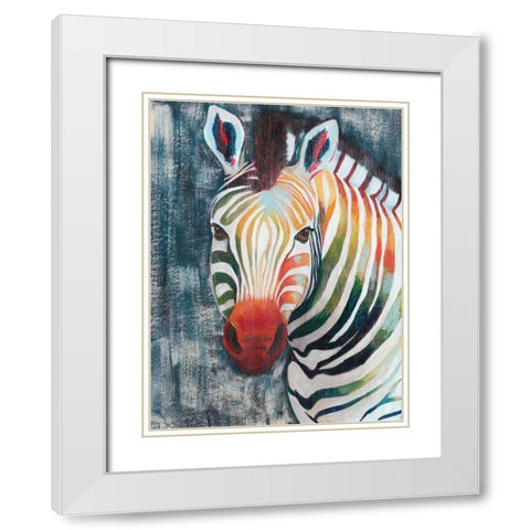 Prism Zebra II White Modern Wood Framed Art Print with Double Matting by Popp, Grace
