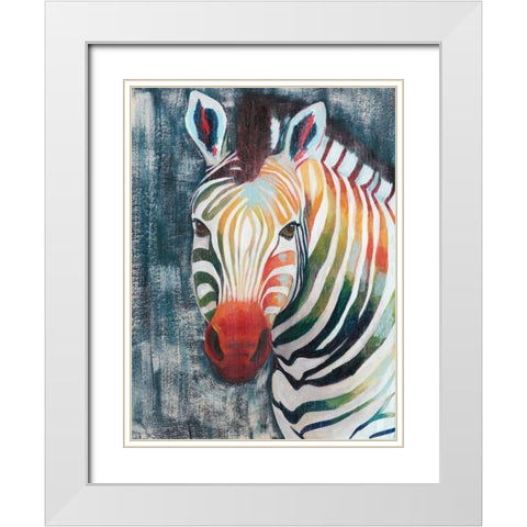 Prism Zebra II White Modern Wood Framed Art Print with Double Matting by Popp, Grace