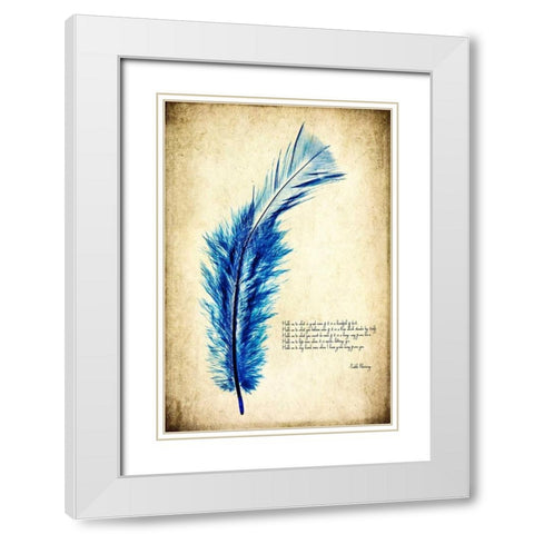 Feather in Color I White Modern Wood Framed Art Print with Double Matting by Malek, Honey