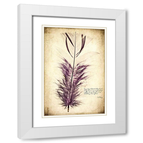 Feather in Color II White Modern Wood Framed Art Print with Double Matting by Malek, Honey