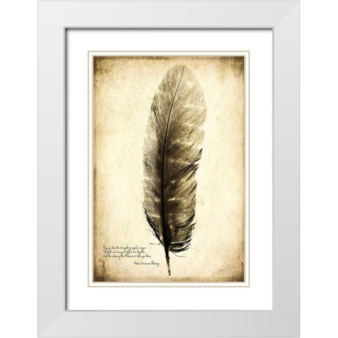 Feather on the Wind I White Modern Wood Framed Art Print with Double Matting by Malek, Honey