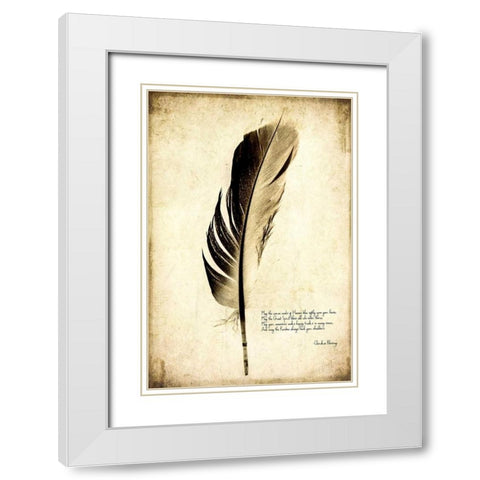 Feather on the Wind III White Modern Wood Framed Art Print with Double Matting by Malek, Honey