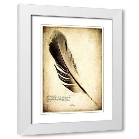 Feather on the Wind IV White Modern Wood Framed Art Print with Double Matting by Malek, Honey