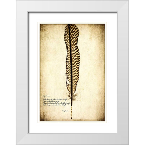Feather on the Wind V White Modern Wood Framed Art Print with Double Matting by Malek, Honey