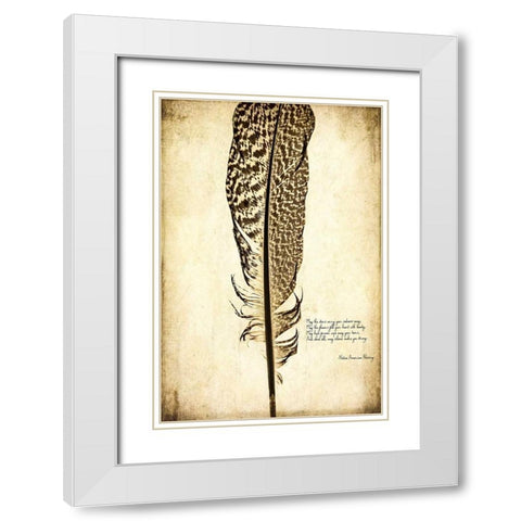 Feather on the Wind VI White Modern Wood Framed Art Print with Double Matting by Malek, Honey