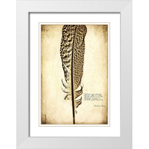 Feather on the Wind VI White Modern Wood Framed Art Print with Double Matting by Malek, Honey