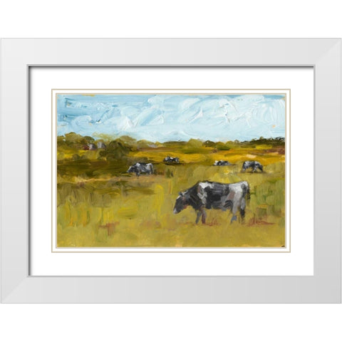 Rural View II White Modern Wood Framed Art Print with Double Matting by Harper, Ethan