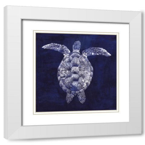 Sea Turtle Shadow I White Modern Wood Framed Art Print with Double Matting by Popp, Grace