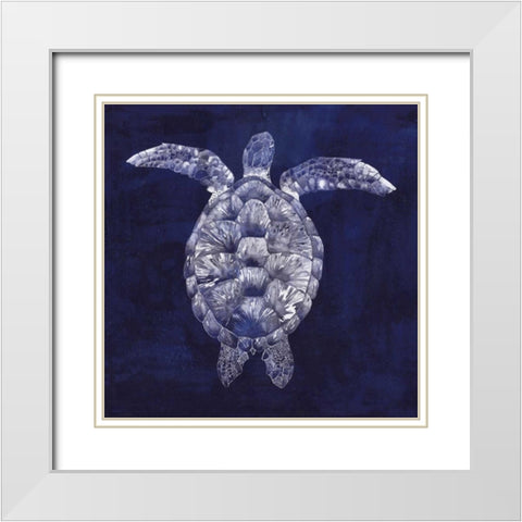 Sea Turtle Shadow I White Modern Wood Framed Art Print with Double Matting by Popp, Grace