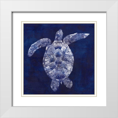 Sea Turtle Shadow II White Modern Wood Framed Art Print with Double Matting by Popp, Grace