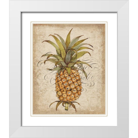 Pineapple Study II White Modern Wood Framed Art Print with Double Matting by OToole, Tim