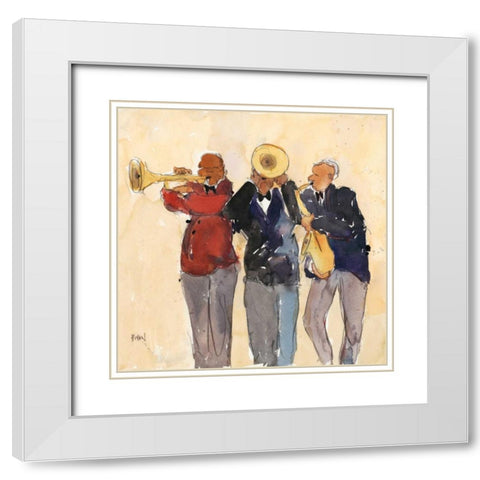 Jazz Trio II White Modern Wood Framed Art Print with Double Matting by Dixon, Samuel