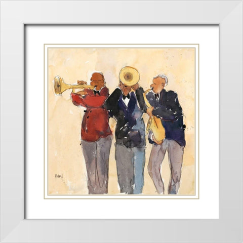Jazz Trio II White Modern Wood Framed Art Print with Double Matting by Dixon, Samuel