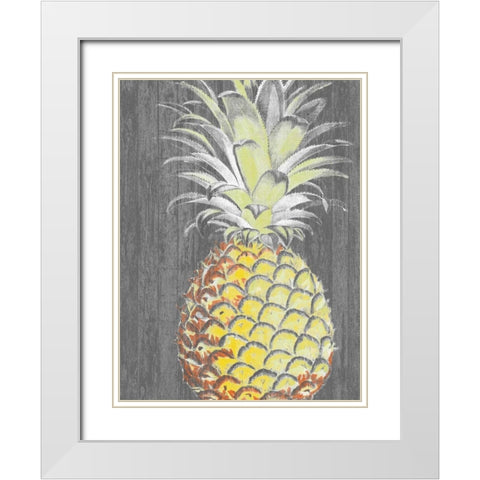 Vibrant Pineapple Splendor II White Modern Wood Framed Art Print with Double Matting by Studio W