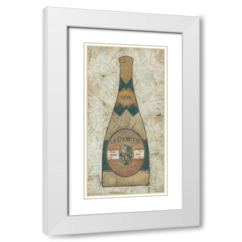 Vintage Champagne II White Modern Wood Framed Art Print with Double Matting by Vess, June Erica