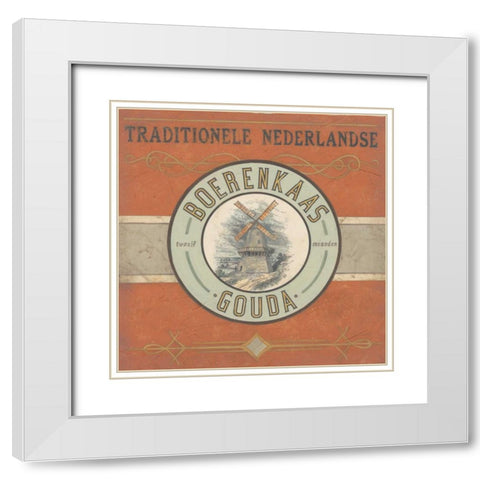 Nouveau Chevre II White Modern Wood Framed Art Print with Double Matting by Vess, June Erica