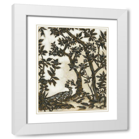 Teahouse Chinoiserie I White Modern Wood Framed Art Print with Double Matting by Zarris, Chariklia