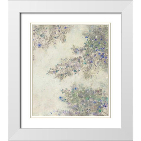 Twig Blossoms II White Modern Wood Framed Art Print with Double Matting by OToole, Tim