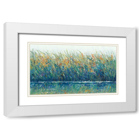 Wildflower Reflection II White Modern Wood Framed Art Print with Double Matting by OToole, Tim