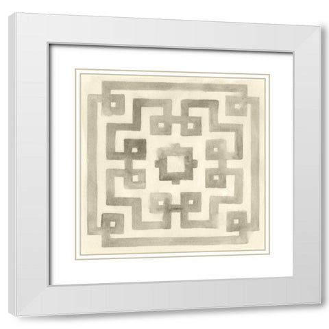 Neutral Impressions I White Modern Wood Framed Art Print with Double Matting by Vess, June Erica