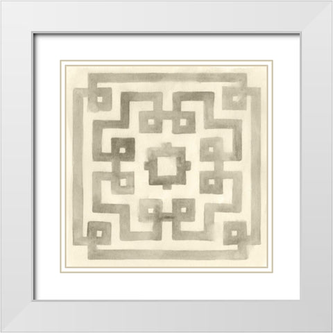 Neutral Impressions I White Modern Wood Framed Art Print with Double Matting by Vess, June Erica