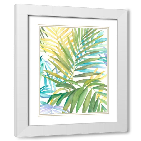 Tropical Pattern I White Modern Wood Framed Art Print with Double Matting by Meagher, Megan