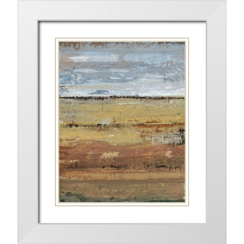 Field Layers I White Modern Wood Framed Art Print with Double Matting by OToole, Tim