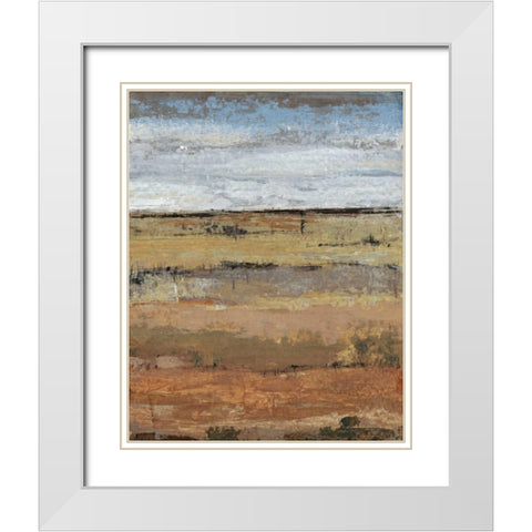 Field Layers II White Modern Wood Framed Art Print with Double Matting by OToole, Tim