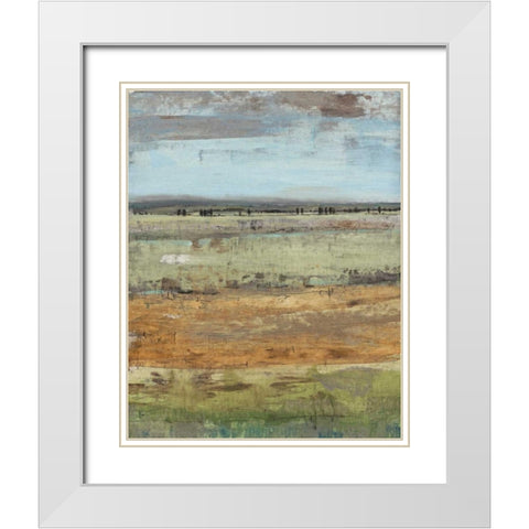 Field Layers III White Modern Wood Framed Art Print with Double Matting by OToole, Tim