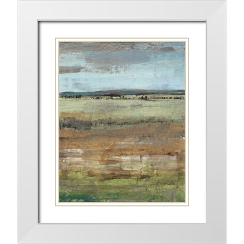 Field Layers IV White Modern Wood Framed Art Print with Double Matting by OToole, Tim