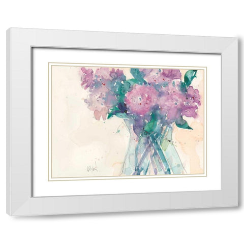 Something Floral II White Modern Wood Framed Art Print with Double Matting by Dixon, Samuel