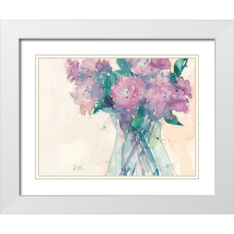 Something Floral II White Modern Wood Framed Art Print with Double Matting by Dixon, Samuel