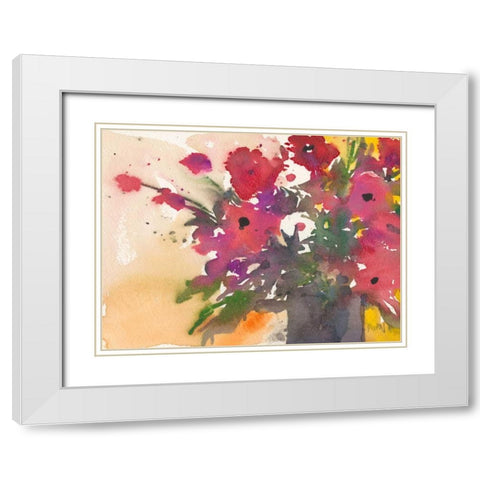 Something Floral IV White Modern Wood Framed Art Print with Double Matting by Dixon, Samuel