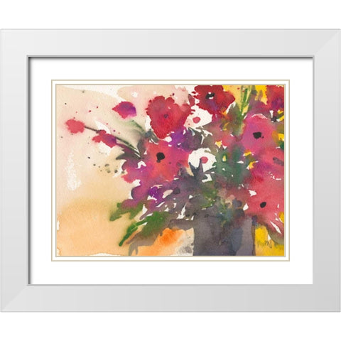 Something Floral IV White Modern Wood Framed Art Print with Double Matting by Dixon, Samuel