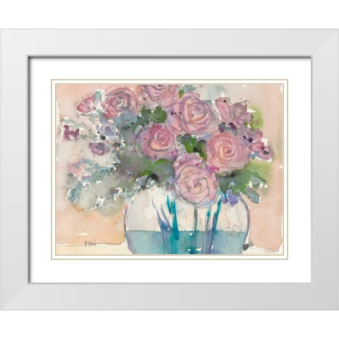 Something Floral VI White Modern Wood Framed Art Print with Double Matting by Dixon, Samuel