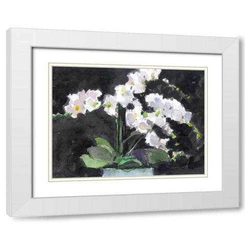 Something Floral VII White Modern Wood Framed Art Print with Double Matting by Dixon, Samuel
