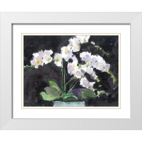 Something Floral VII White Modern Wood Framed Art Print with Double Matting by Dixon, Samuel