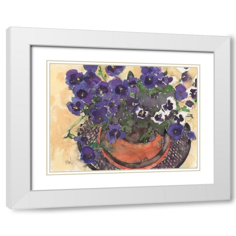 Something Floral VIII White Modern Wood Framed Art Print with Double Matting by Dixon, Samuel