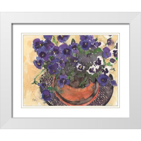 Something Floral VIII White Modern Wood Framed Art Print with Double Matting by Dixon, Samuel