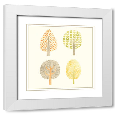 Forest Patterns II White Modern Wood Framed Art Print with Double Matting by Vess, June Erica