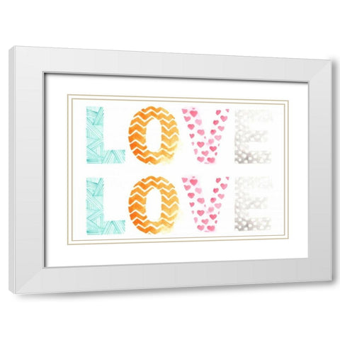 Pattern Sentiment I White Modern Wood Framed Art Print with Double Matting by Vess, June Erica