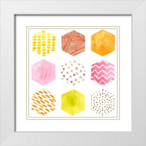 Honeycomb Patterns II White Modern Wood Framed Art Print with Double Matting by Vess, June Erica